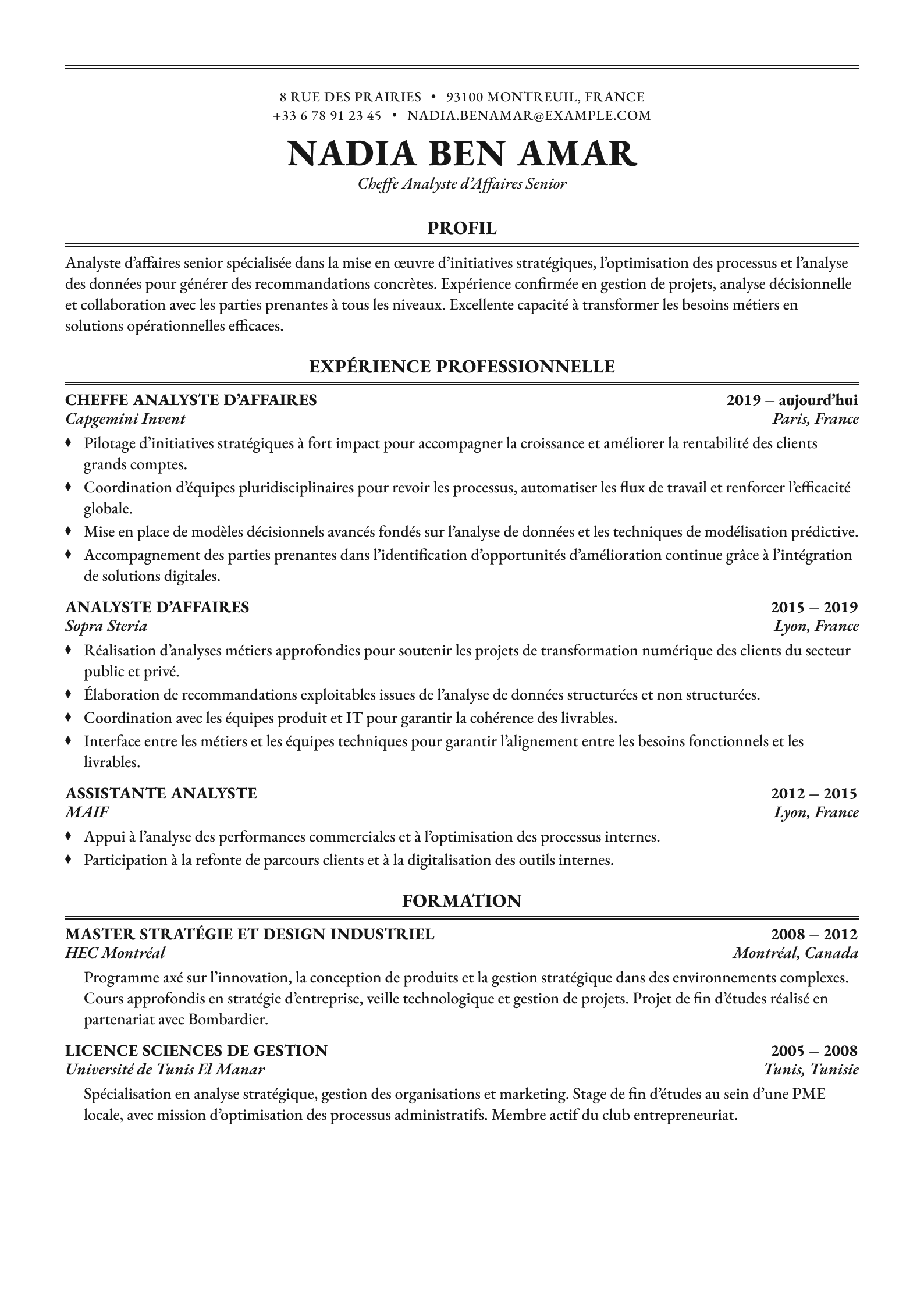 Resume template