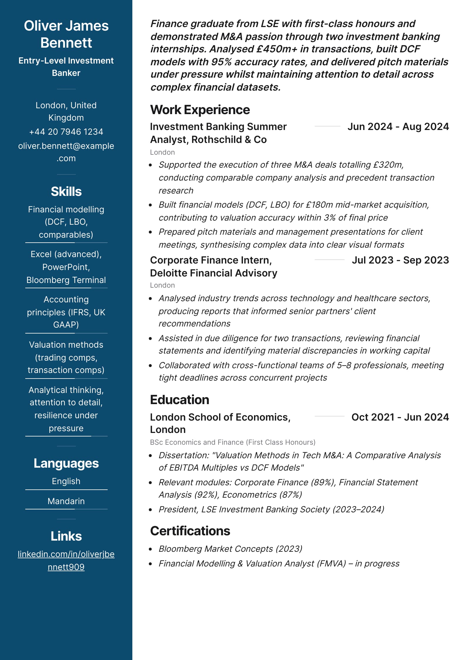 Entry-Level Investment Banking