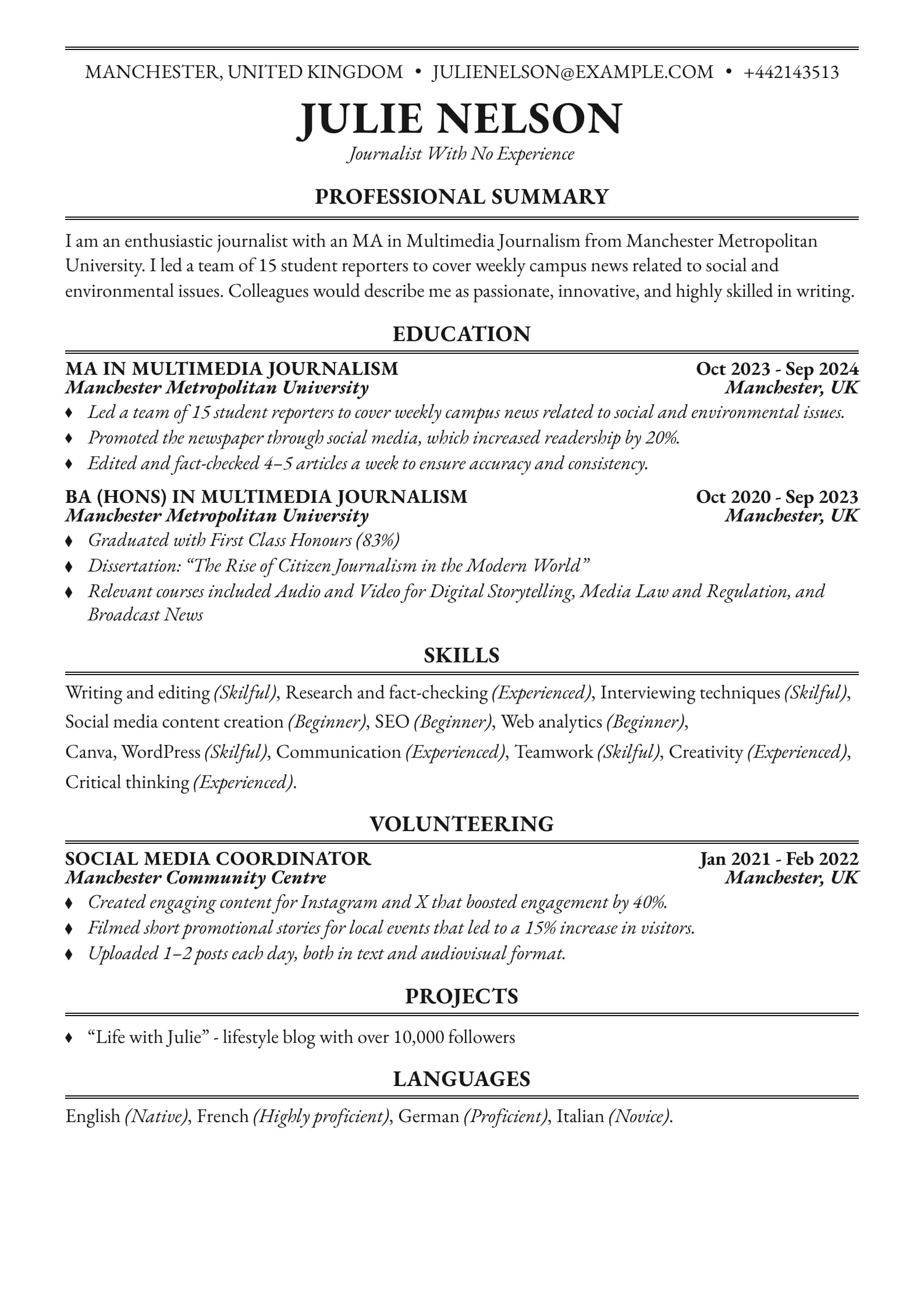 Entry-Level Journalist