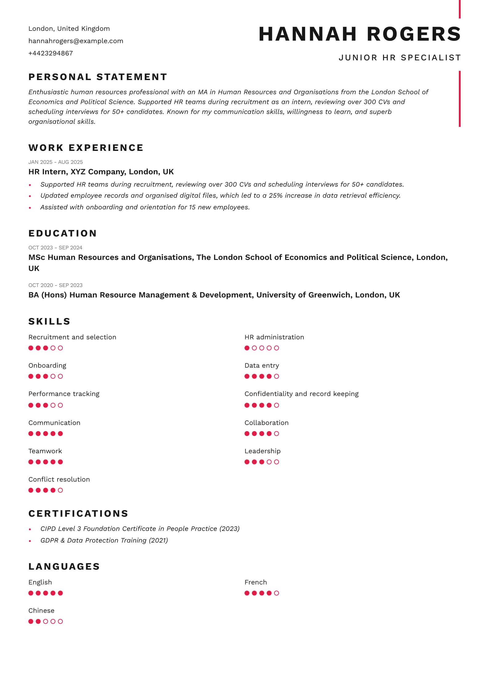 Junior HR Specialist