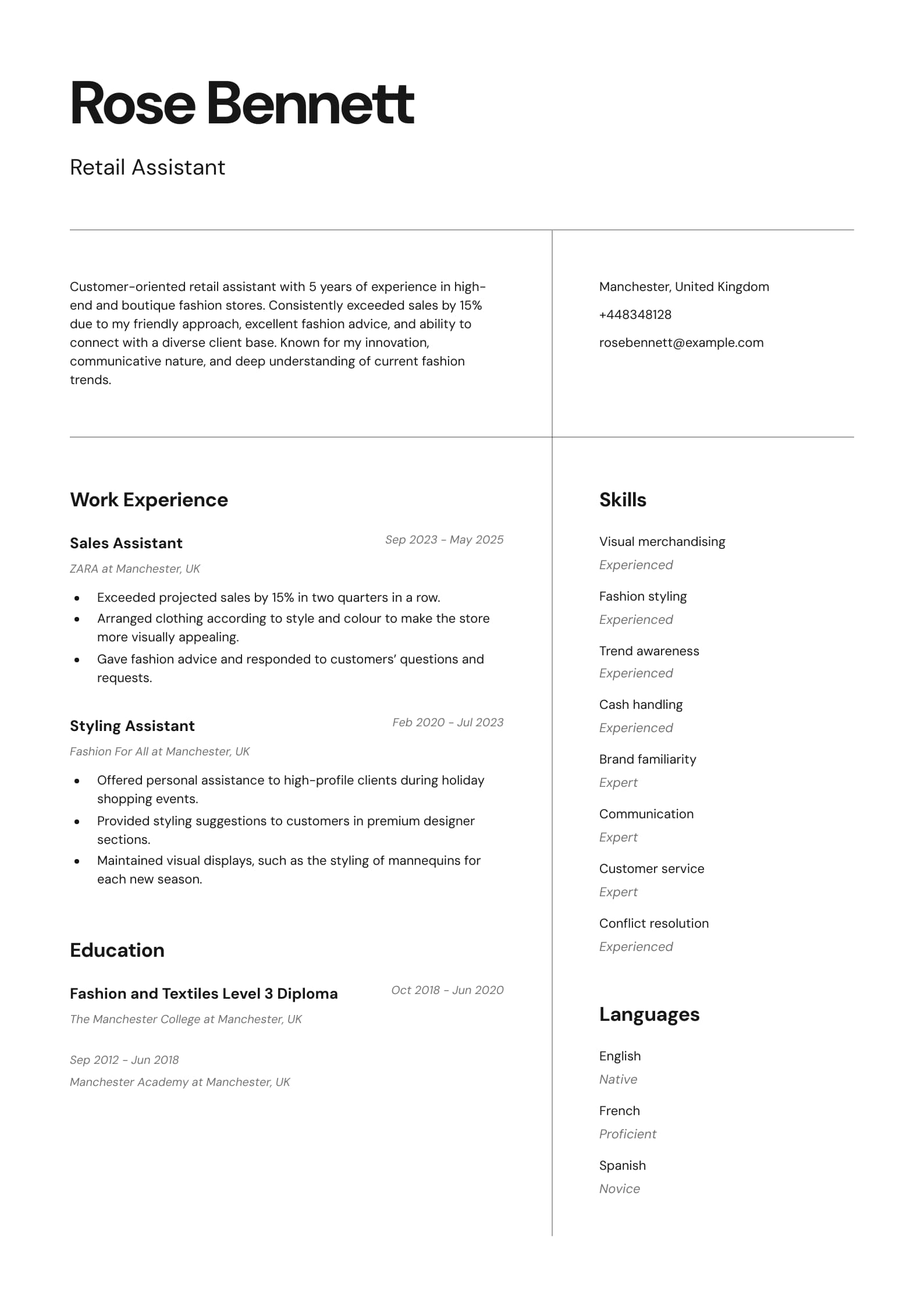 Retail CV