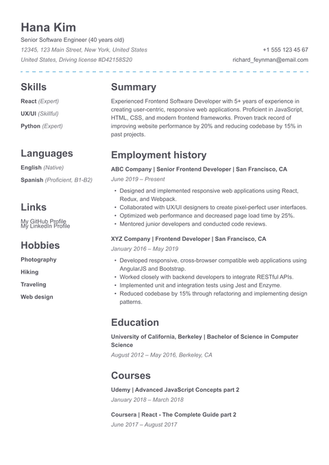 Resume template
